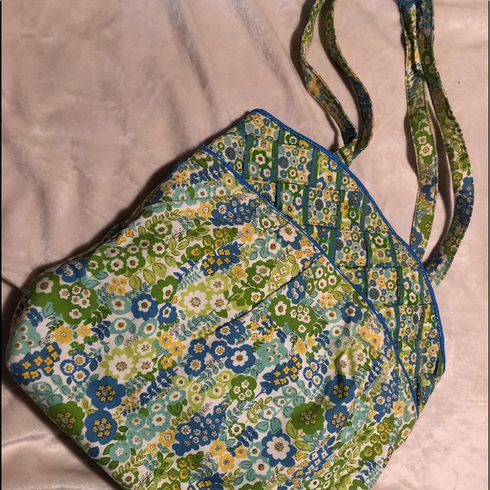 Green and white floral Vera Bradley tote